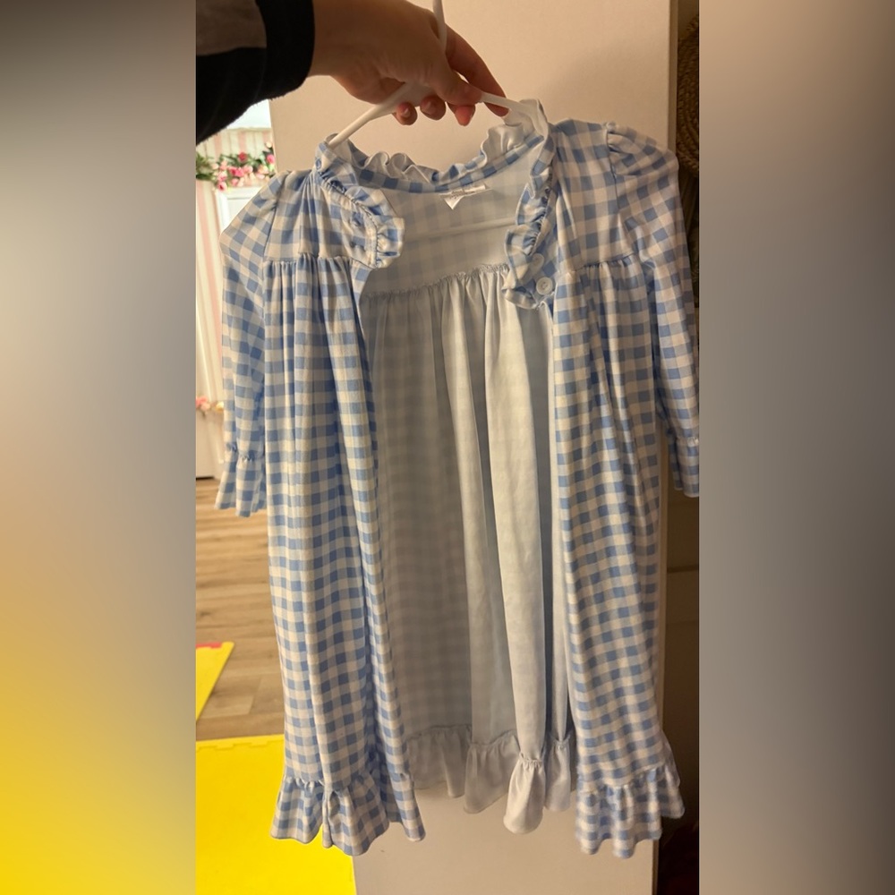 Sugar bee clothing Blue Checkered blue gingham Kids Nightgown